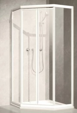 Koralle Duschkabine TwiggyTop Fünfeckdusche, Pendeltür