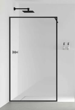 Profiltek FIXED NORDIC Duschwand 8 Mm Black Rahmen Walk In