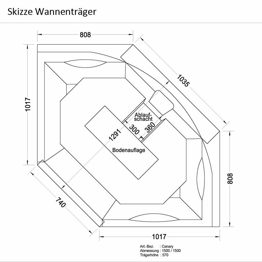 Ottofond Eckbadewanne Canary 150 X 150 Pergamon – Bild 3