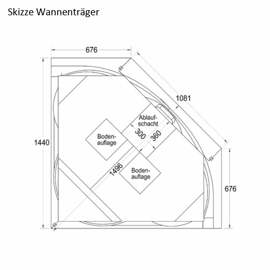 Ottofond Eckbadewanne Siam 140 X 140 Manhattangrau – Bild 3