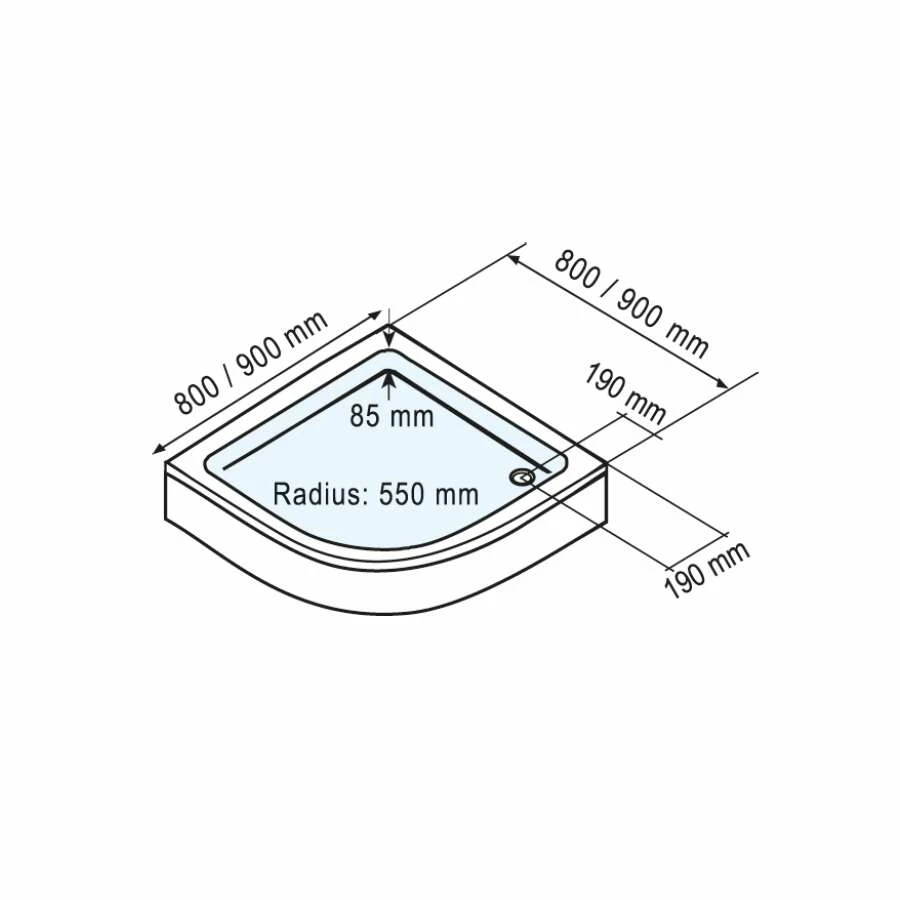 Schulte Duschwanne F Classic Für Radius 550 Mit Schürze – Bild 2