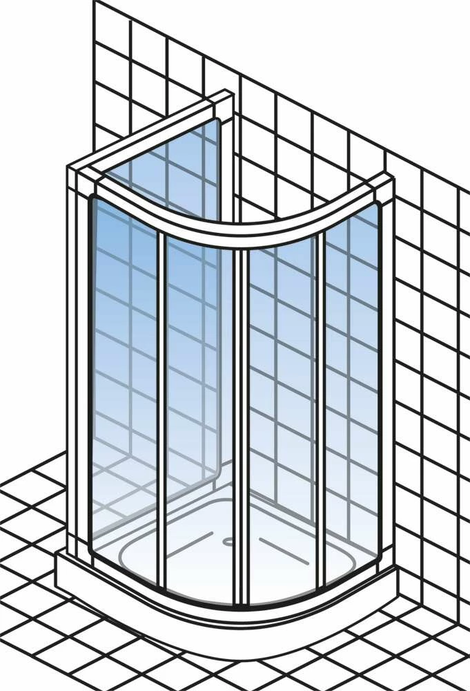 Schulte Kristall/Trend U-Kabine Runddusche II Inklusive Seitenwand – Bild 3