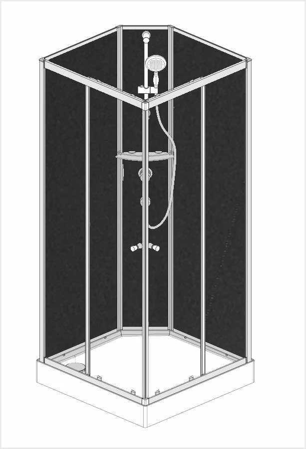 Schulte Komplettduschkabine Korfu II Schwarz – Bild 7