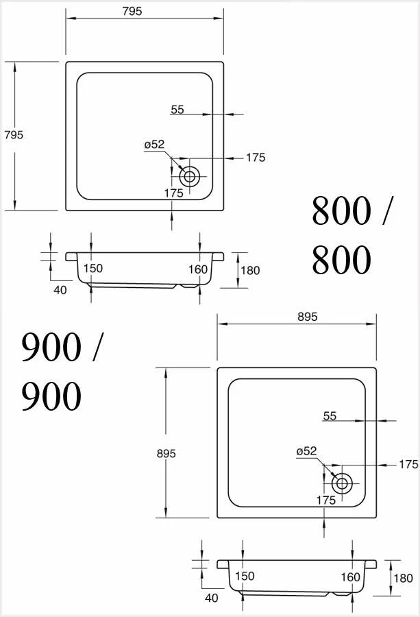 Ottofond Duschwanne Saba Quadrat – Bild 2