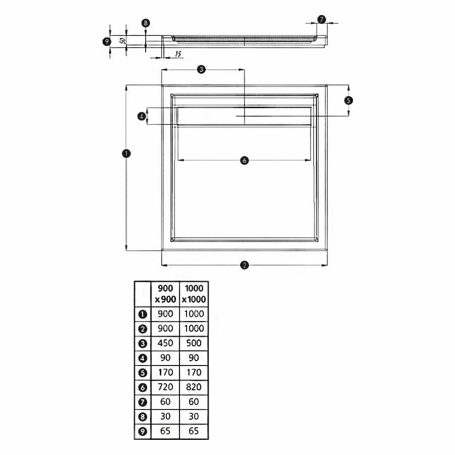 Ottofond Duschwanne Fashion Quadrat Mit Rinne Und Träger – Bild 4