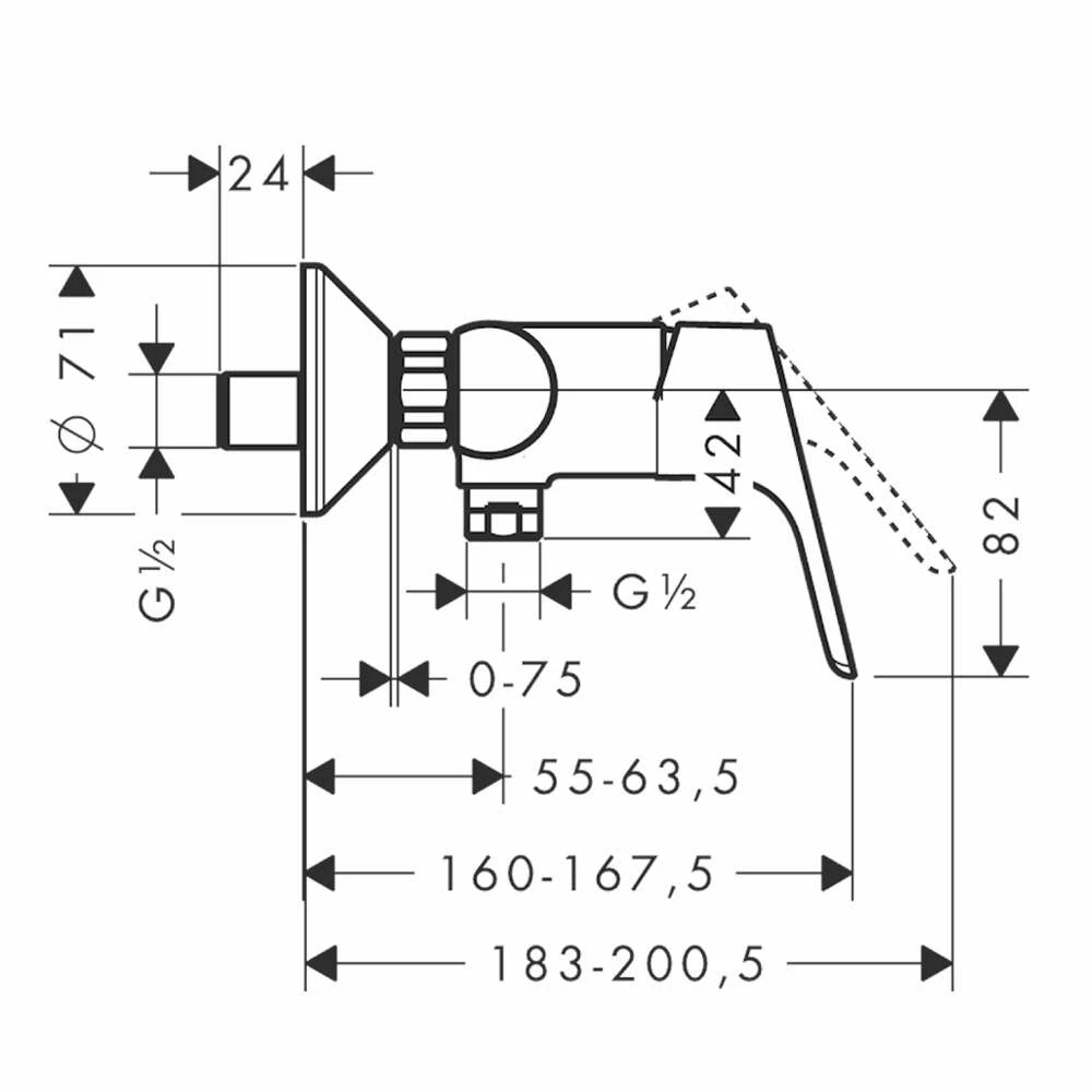 Hansgrohe Focus Einhebel-Brausemischer Aufputz Chrom â Bild 2
