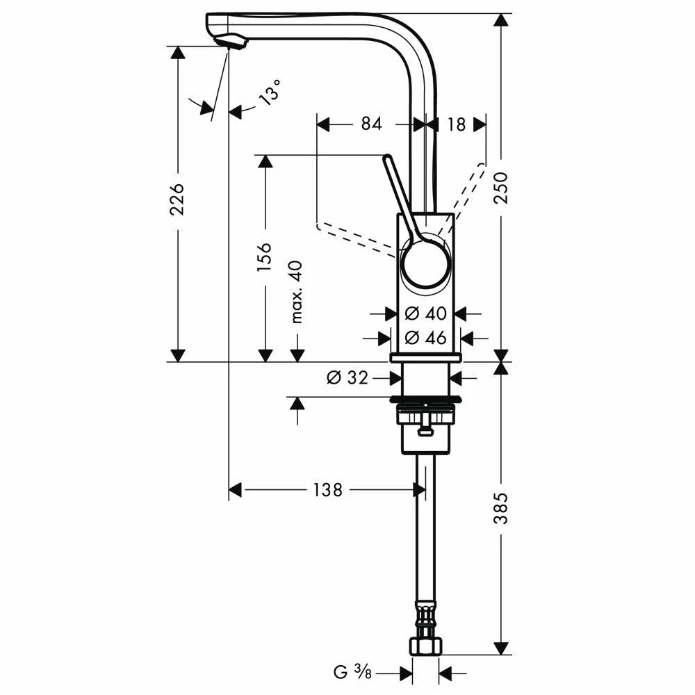 Hansgrohe Metris S Einhebel-Waschtischmischer Mit Push-Open U. Schwenkauslauf – Bild 2