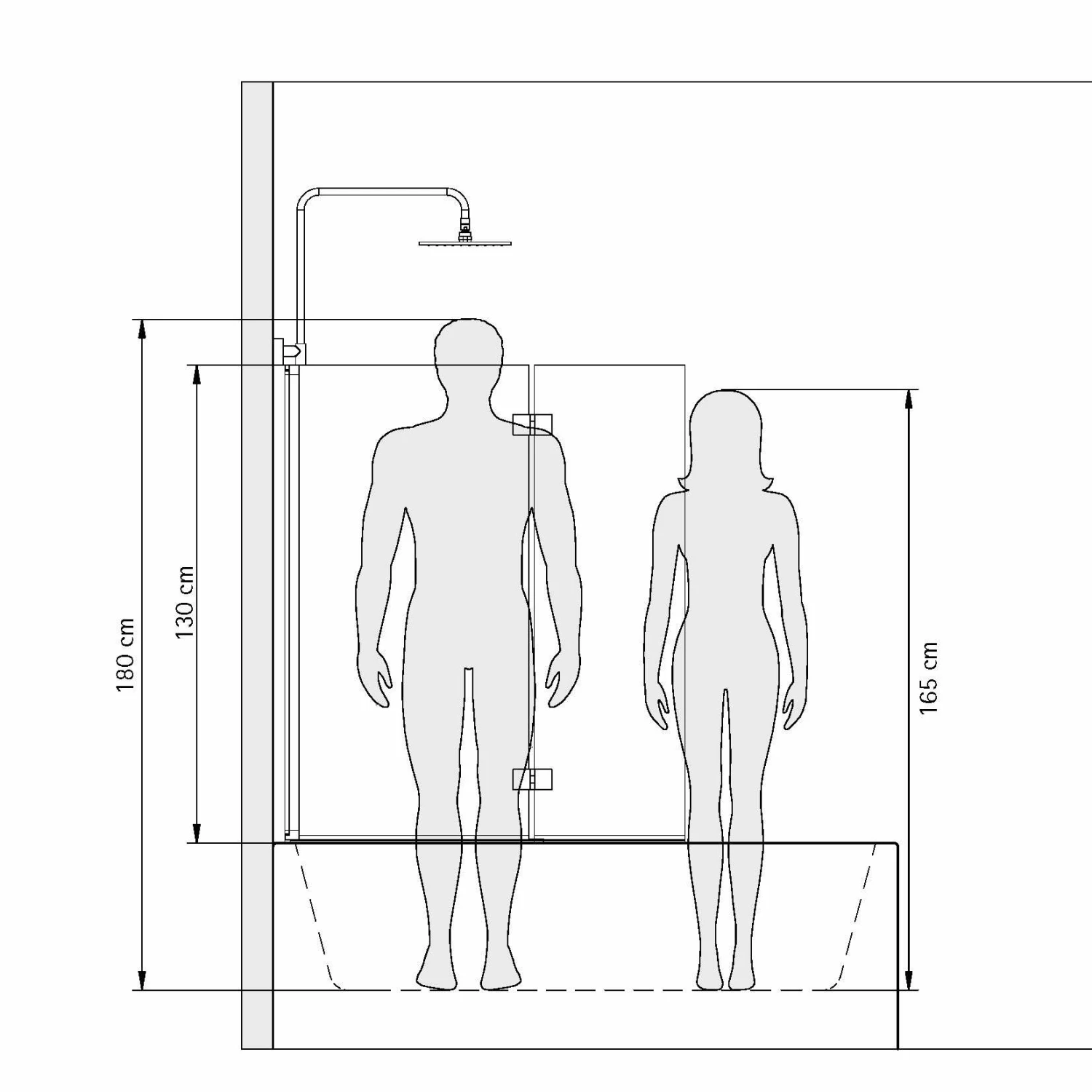 Schulte Badewannenfaltwand Elegance 1300 Mm 2-teilig – Bild 2