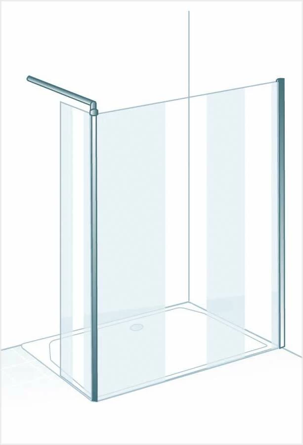 Schulte Garant Duschwand Walk In Mit Beweglichem Element + Stabilisationsbügel – Bild 2