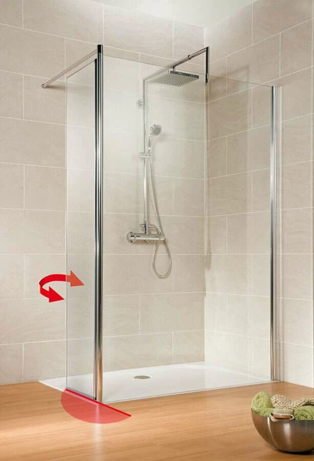 Schulte Garant Duschwand Walk In Mit Beweglichem Element + Stabilisationsbügel – Bild 3