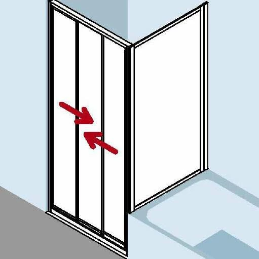 Kermi Nova 2000 Gleittür 3-tlg F. Nische Oder F. SW Kurz Express – Bild 5