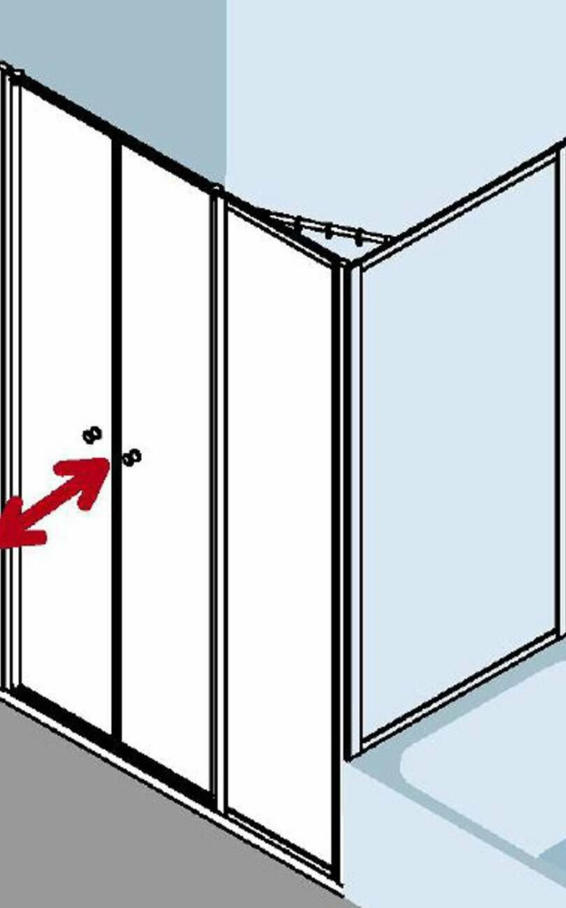 Kermi Nova 2000 Pendeltür An Festteil F. Nische Oder F. SW Kurz – Bild 3