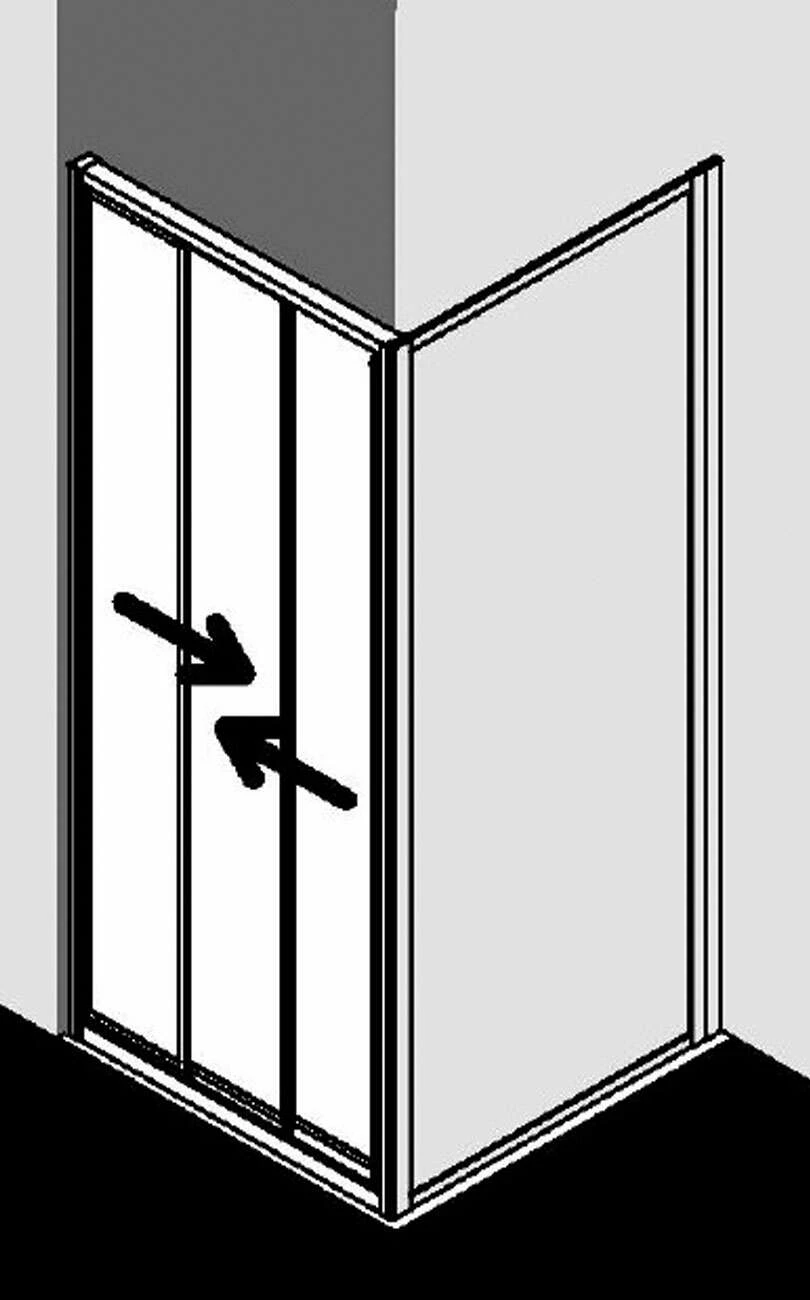 Kermi Nova 2000 Gleittür 3-tlg Für Seitenwand – Bild 5