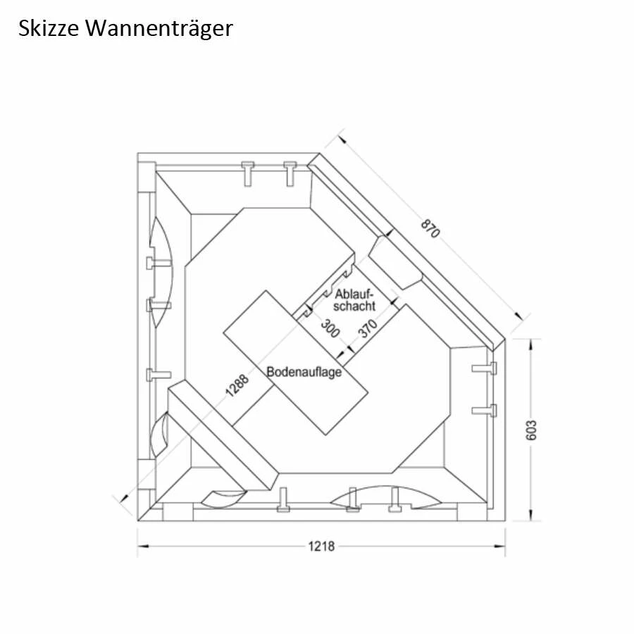 Ottofond Eckbadewanne Miami 125 X 125 Pergamon – Bild 3