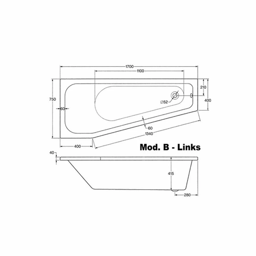 Ottofond Raumsparbadewanne Koala Vario B 170 X 75 Pergamon – Bild 2