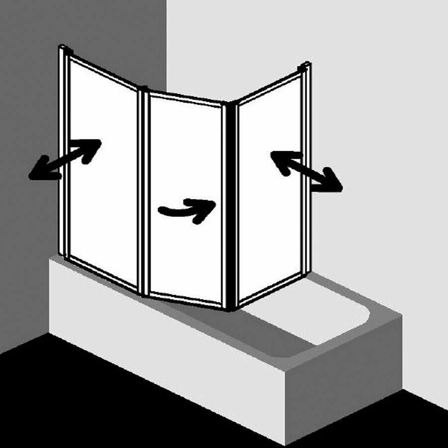 Kermi Vario 2000 Badewannenfaltwand Mit Flügel – Bild 2