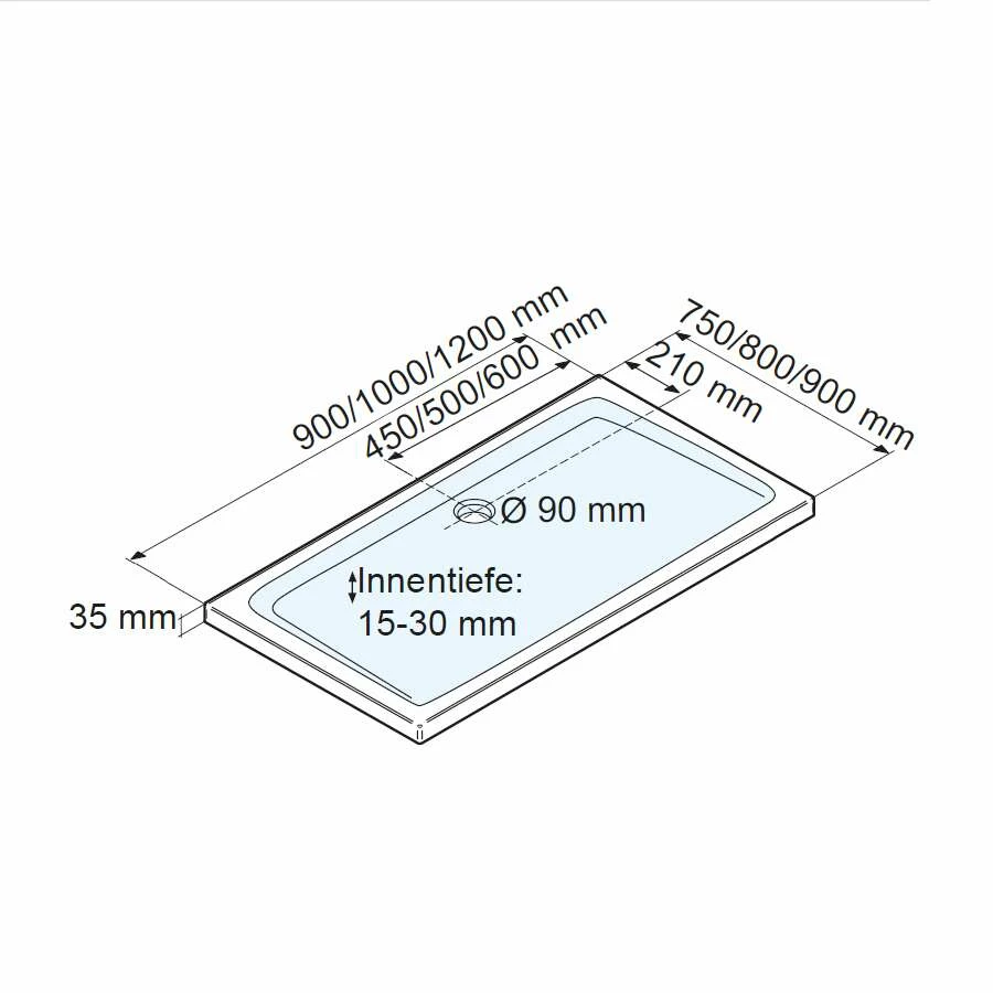 Schulte Duschwanne Acryl EF Flat Rechteck Asymmetrisch XL – Bild 2