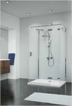 Breuer PANORAMA U-Kabine Drehtür Mit Festteil Und 2 Seitenwänden