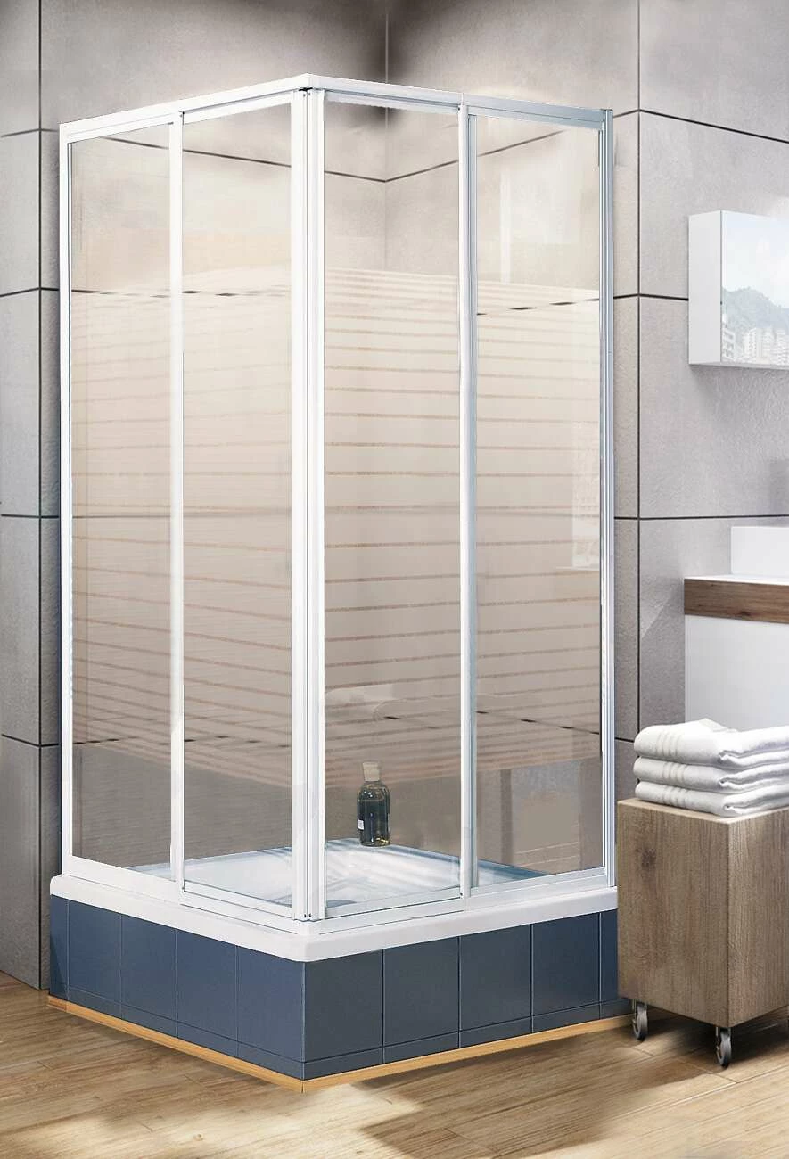 Schulte Sunny Eckeinstieg Variabel Dekor Querstreifen 1750 Mm