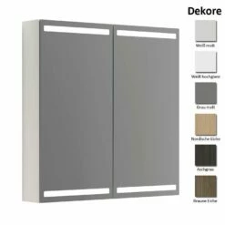 Dansani Delta Spiegelschrank Mit LED-Beleuchtung 2T 80 Cm