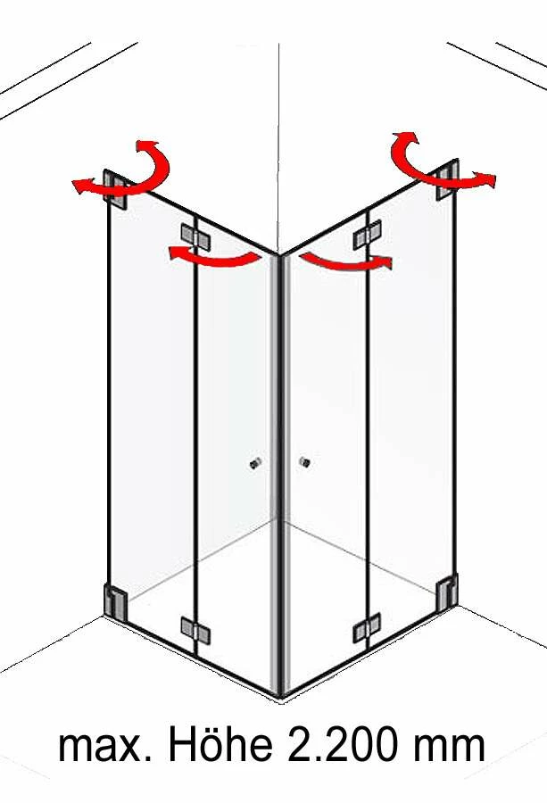 Schulte Davita Drehfalttür Eckeinstieg 8 Mm – Bild 3