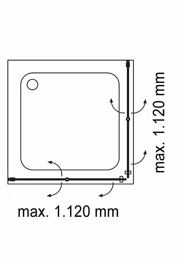 Schulte Davita Drehfalttür Eckeinstieg 8 Mm – Bild 4