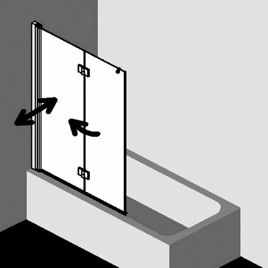 Kermi Liga Badewannenfaltwand 2-tlg – Bild 2