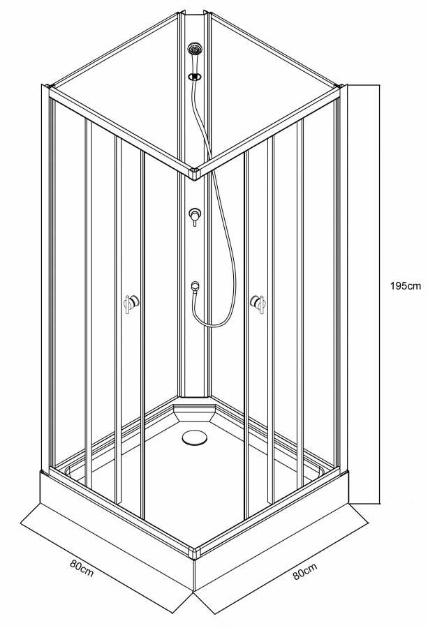 Dusar Komplettdusche Fertigdusche Astoria 80, 1950 Hoch – Bild 13