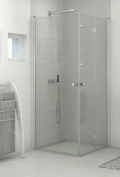 Dansani Match Drehtür Mit Drehfalttür Als Eckeinstieg Klarglas