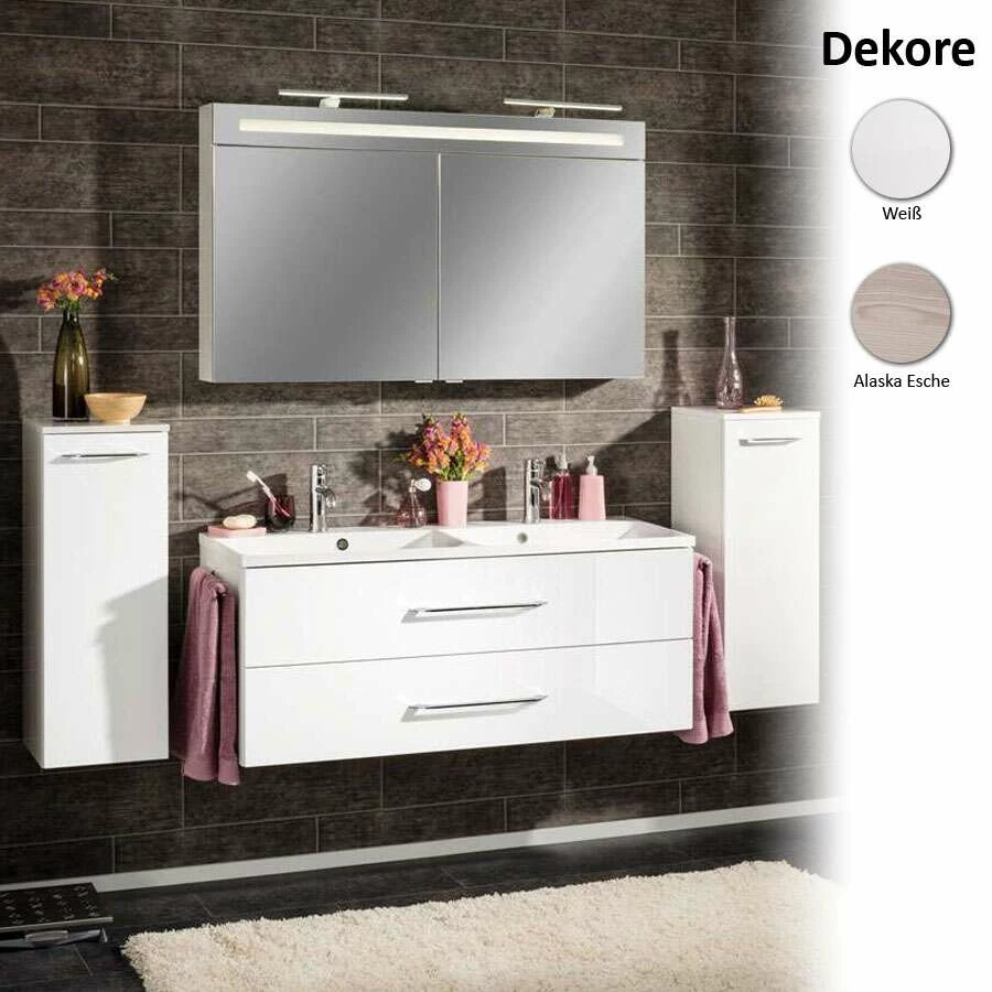 Fackelmann B.clever Badmöbel Doppelwaschplatz 120 Cm