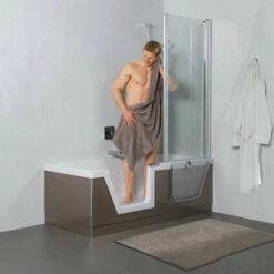Duscholux Step-In Pure Badewanne Mit Türeinsatz Links 160x75 Cm