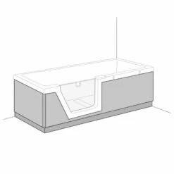 Duscholux Schürze Front + Seite Für Step-In Pure 170x75 Cm Tür Links