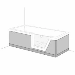 Duscholux Schürze Front + Seite Für Step-In Pure 180x80 Cm Tür Rechts