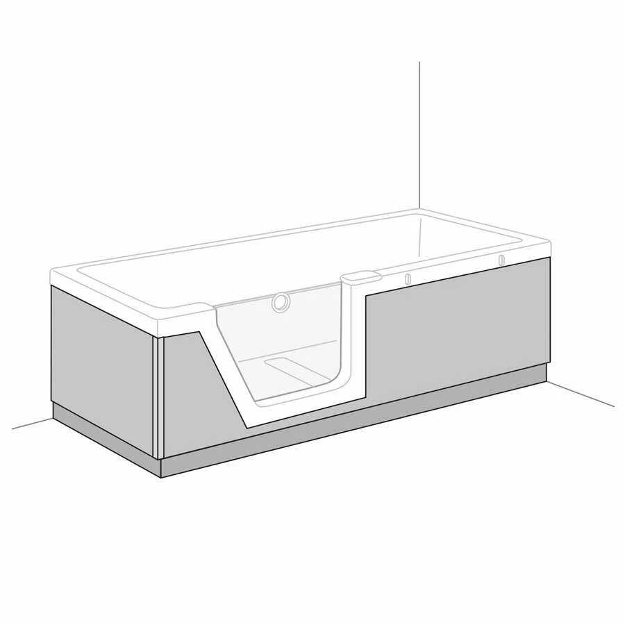 Duscholux Schürze Front + Seite Für Step-In Pure 180x80 Cm Tür Links