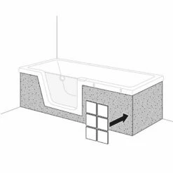 Duscholux Fliesenträger Front + Seite Für Step-In Pure 180x80 Cm Tür Links