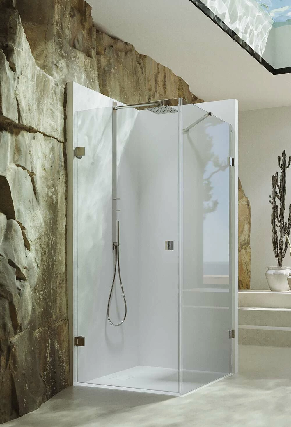 Hüppe SolvaPro Rahmenlos Schwingtür Mit Seitenwand