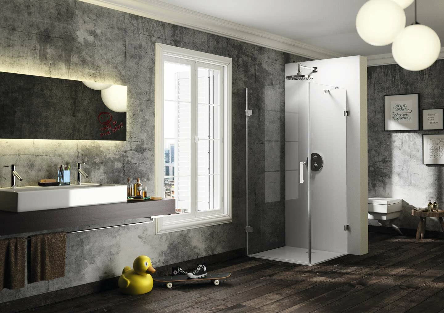 Hüppe SolvaPro Rahmenlos Schwingtür Mit Seitenwand – Bild 2