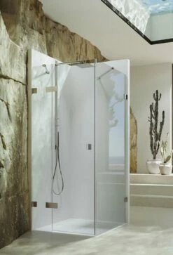 Hüppe SolvaPro Rahmenlos Schwingtür An Segment U. SW Rechts