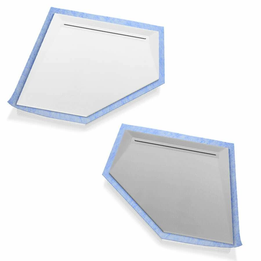 Duschmeister Duschelement Fünfeck Aus Mineralwerkstoff Mit Rinne