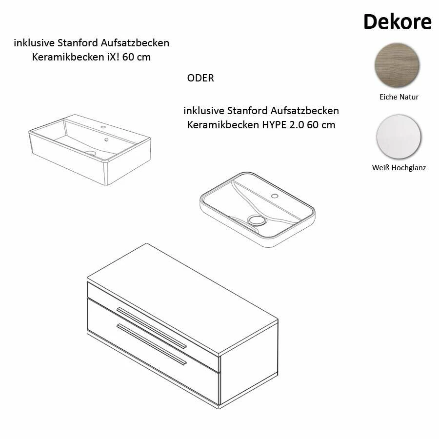 Fackelmann Stanford Badmöbel 110 Cm Mit Aufsatzbecken – Bild 4