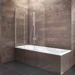 Schulte Hamburg Badewannenfaltwand Glas 3 Teilig 140x125 Cm