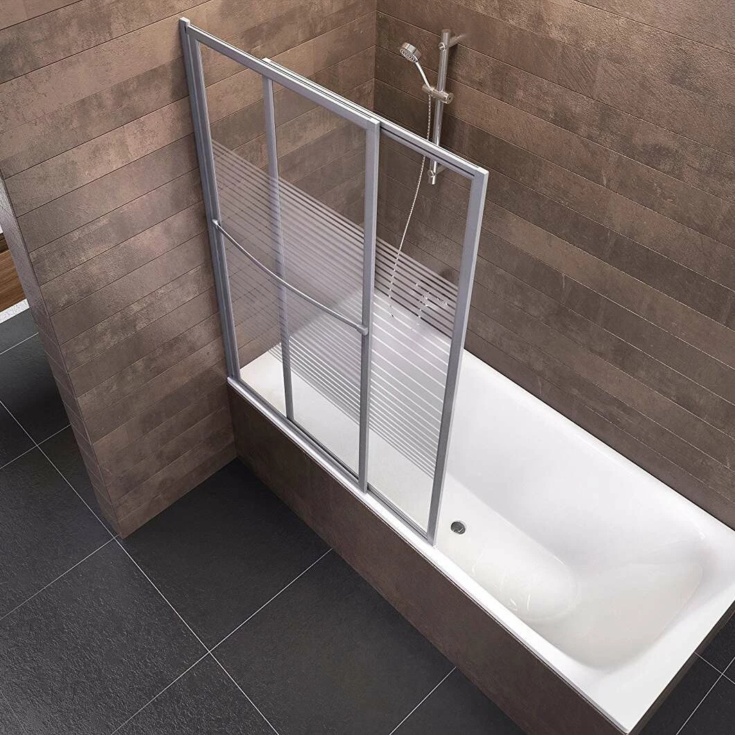 Schulte Badewannenaufsatz Kiel Glas 2 Teilig 140x70-118 Cm Alunatur – Bild 3