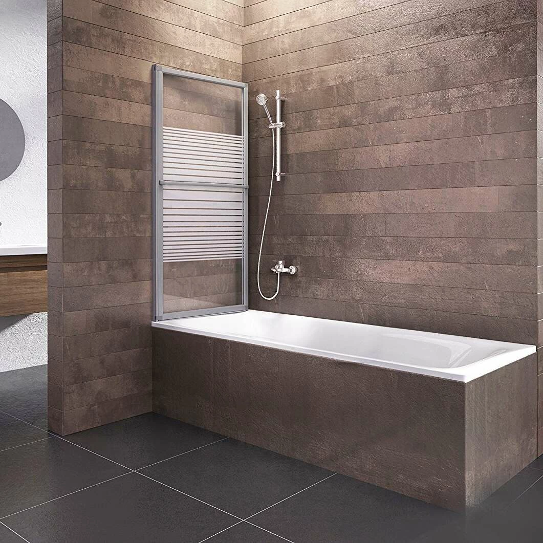 Schulte Badewannenaufsatz Kiel Glas 2 Teilig 140x70-118 Cm Alunatur – Bild 4