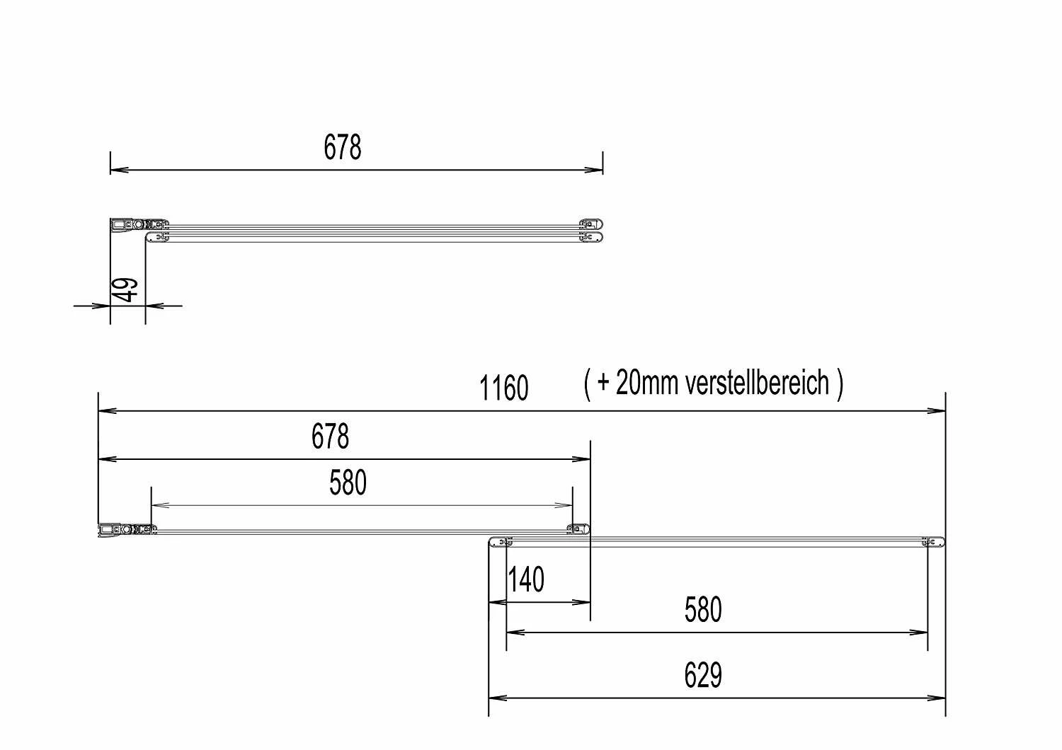 Schulte Badewannenaufsatz Kiel Glas 2 Teilig 140x70-118 Cm Alunatur – Bild 7