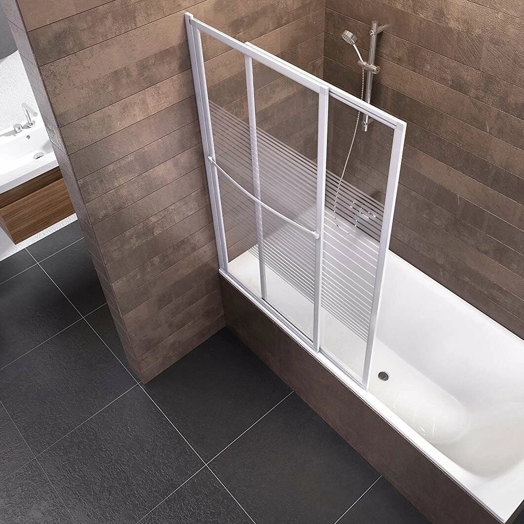 Schulte Badewannenaufsatz Kiel Glas 2 Teilig 140x70-118 Cm Alpinweiß – Bild 3