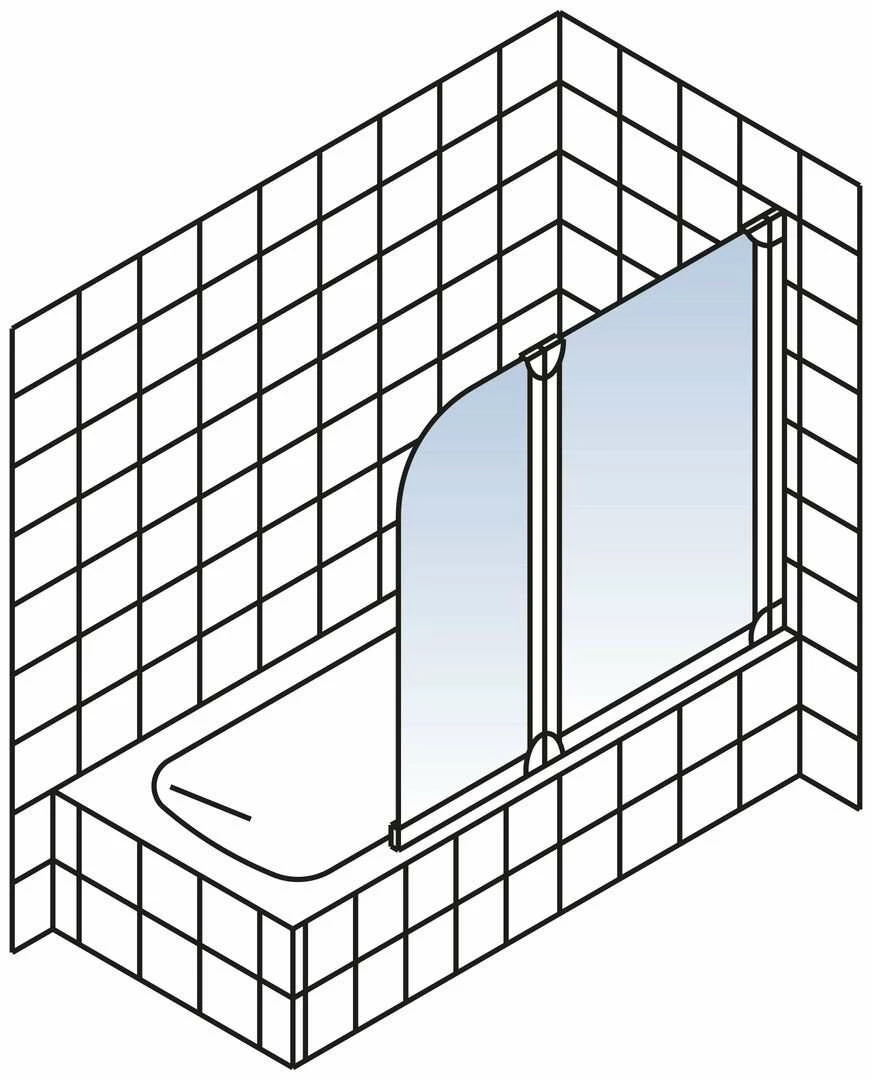 Schulte Badewannenfaltwand Köln 140x114 Cm ESG Klar Hell Alu Natur – Bild 4