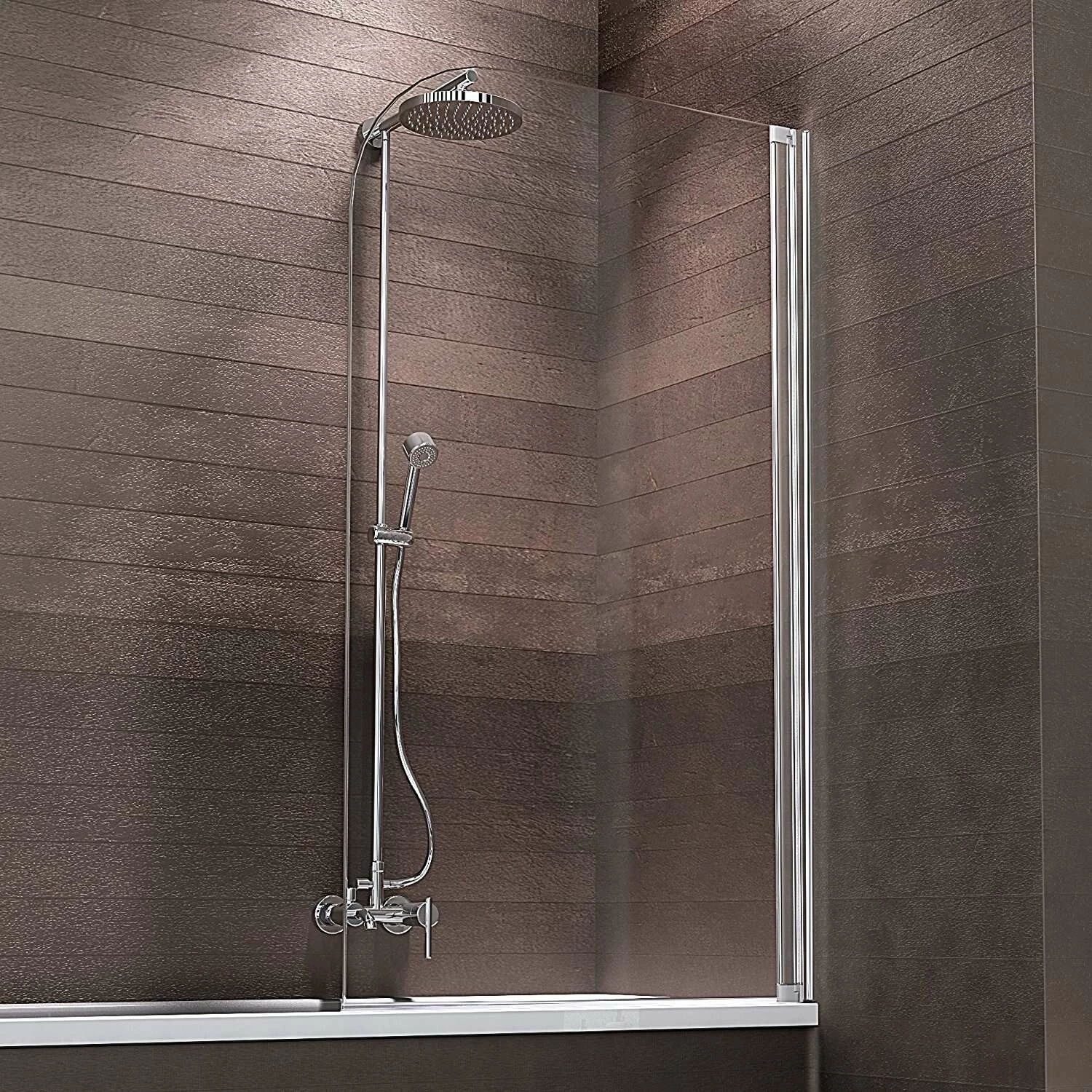 Schulte Berlin Badewannenfaltwand 140 X 80 Cm Ohne Bohren Alu-Natur