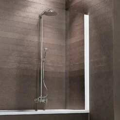 Schulte Berlin Badewannenfaltwand 140 X 80 Cm Ohne Bohren Alpinweiß