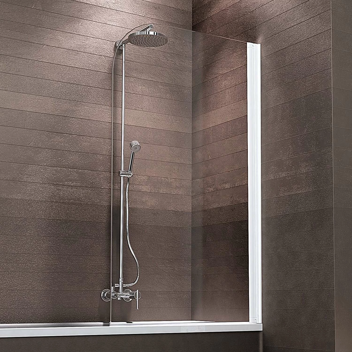 Schulte Berlin Badewannenfaltwand 140 X 80 Cm Ohne Bohren AlpinweiĂź