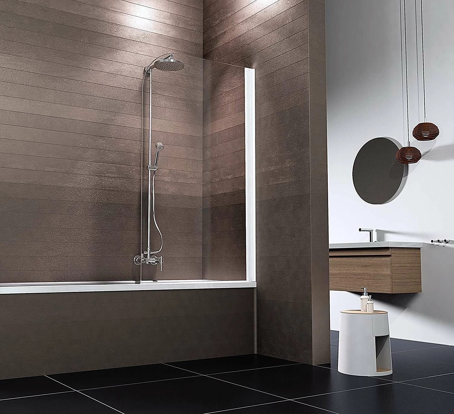 Schulte Berlin Badewannenfaltwand 140 X 80 Cm Ohne Bohren Alpinweiß – Bild 2